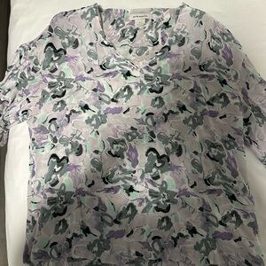 Club Monaco Lavender and Mint Floral Blouse